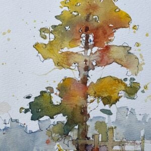 Sarah B. Hansen - A Splashy Tree in Fall Colors: Watercolor (Online); Friday, October 23 - 3:15 pm PT / 6:15 pm ET / 11:15 pm UK Time